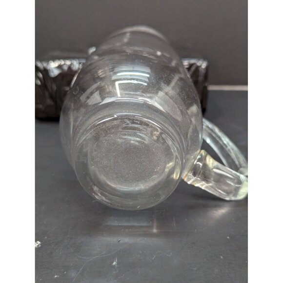Vintage Libbey Glass Company Blown Glass Pint Pitcher with Platinum Band - Picture 7 of 8